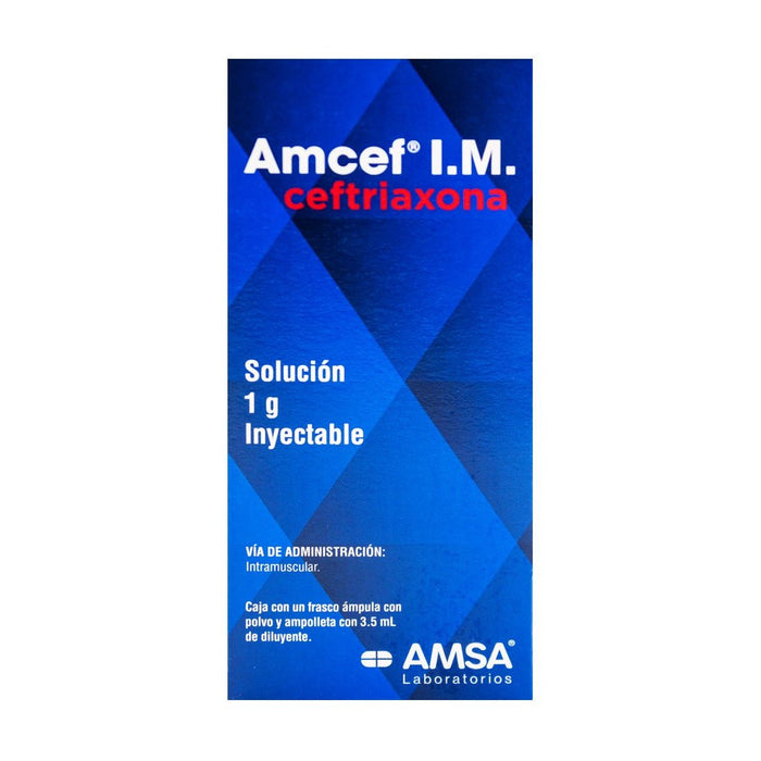 Amcef IM (Ceftriaxona) 1g 1amp - Farmacia Humus - Infectología