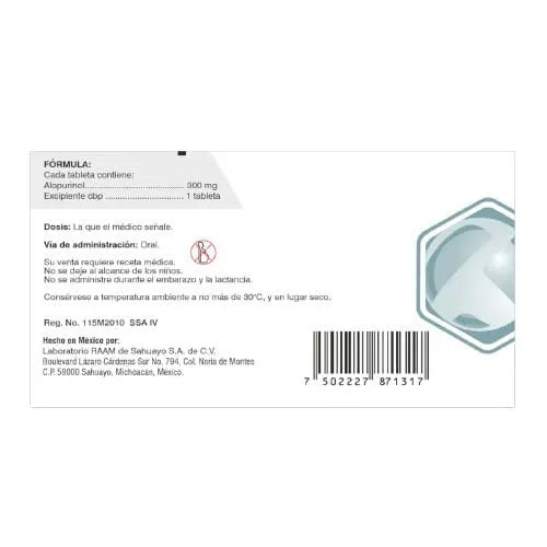 Arramplor (Alopurinol) 300mg 20tab - Farmacia Humus - Reumatología