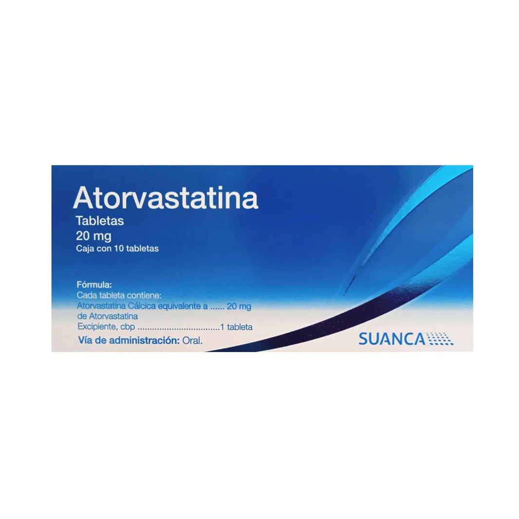 Atorvastatina (Suanca) 20mg. c/30 Tabs - Farmacia Humus - Cardiología (Corazón)