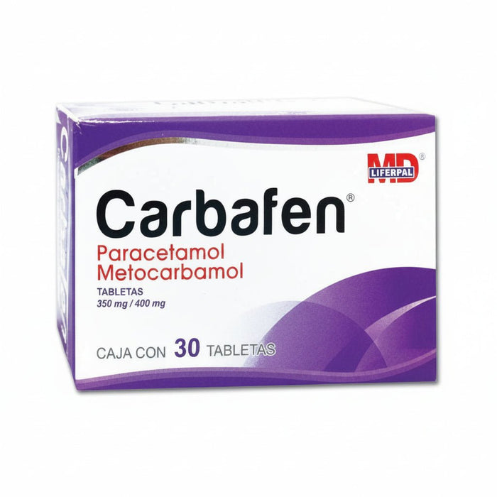 Carbafen (Paracetamol/Metocarbamol) 400-350mg 30tab - Farmacia Humus - Dolor y Fiebre
