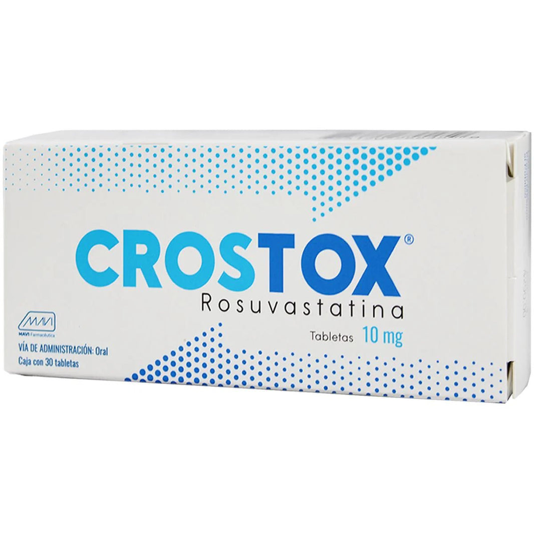 Crostox (Rosuvastatina) 10mg 30tab - Farmacia Humus - Cardiología (Corazón)