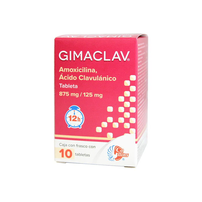 Gimaclav (Amoxicilina, Acido Clavulanico) 875-125mg 10tab - Farmacia Humus - Infectología