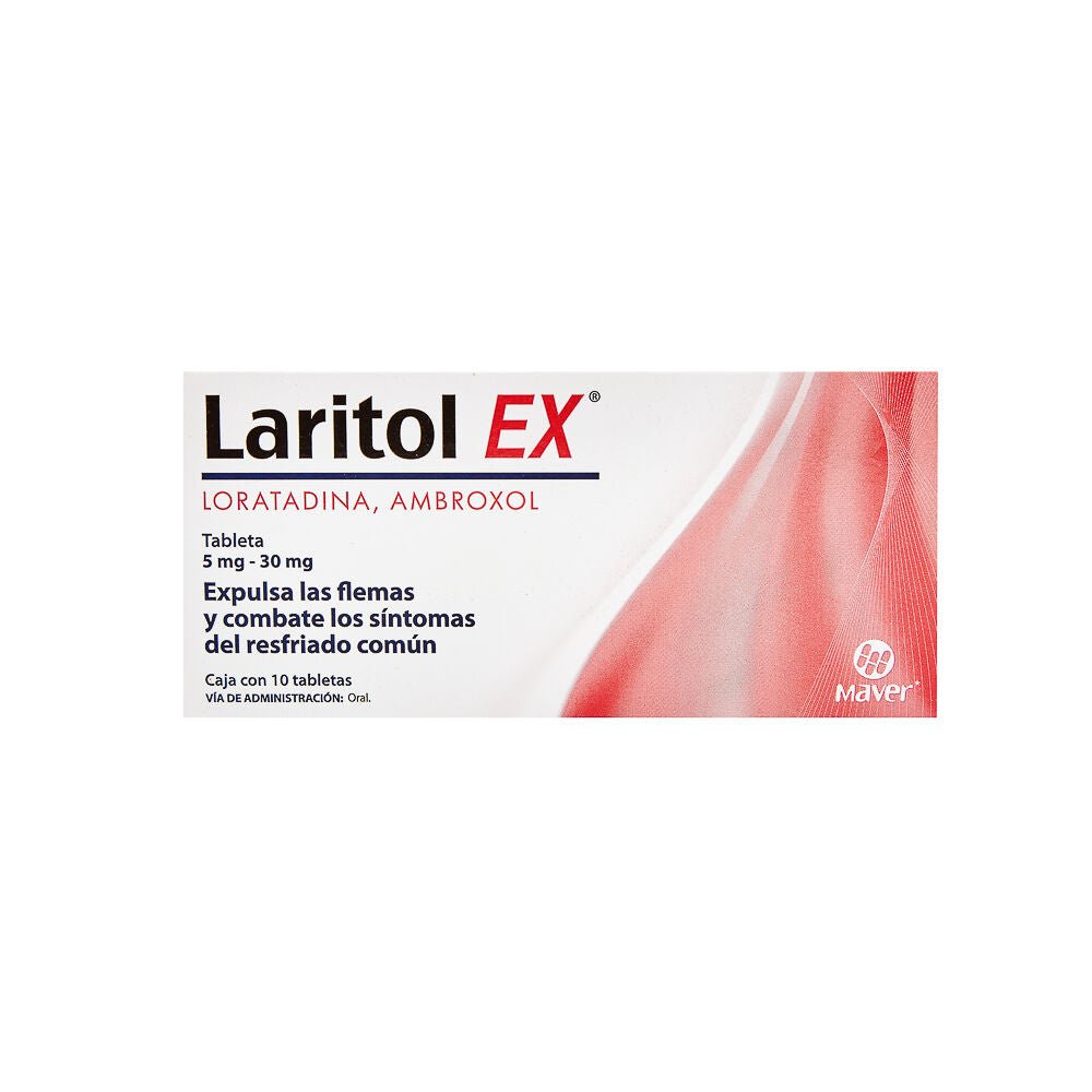 Laritol Ex (Loratadina/Ambroxol) 5/30mg 10tab - Farmacia Humus - Respiratorio