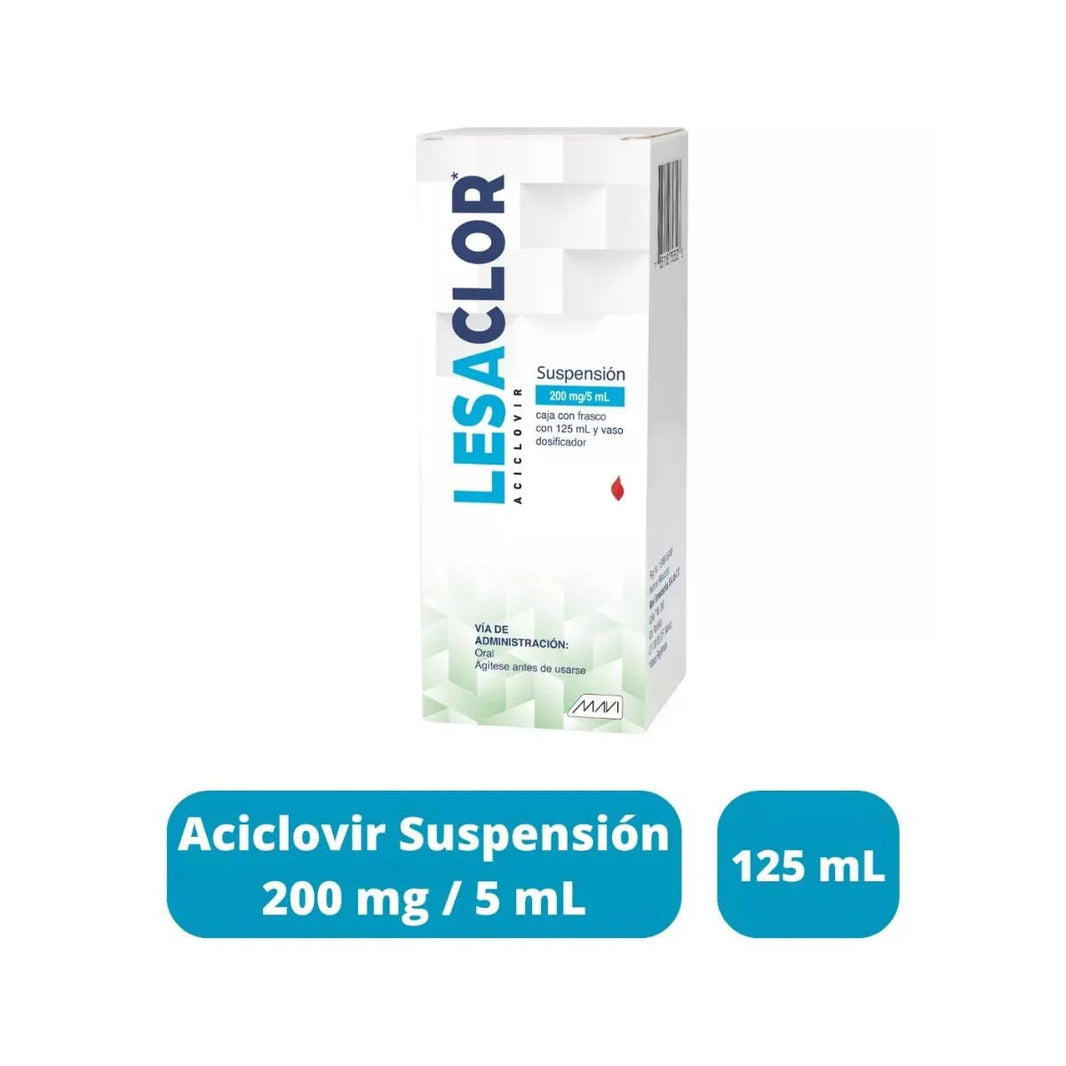 Lesaclor (Aciclovir) 200mg/5ml 125ml - Farmacia Humus - Infectología