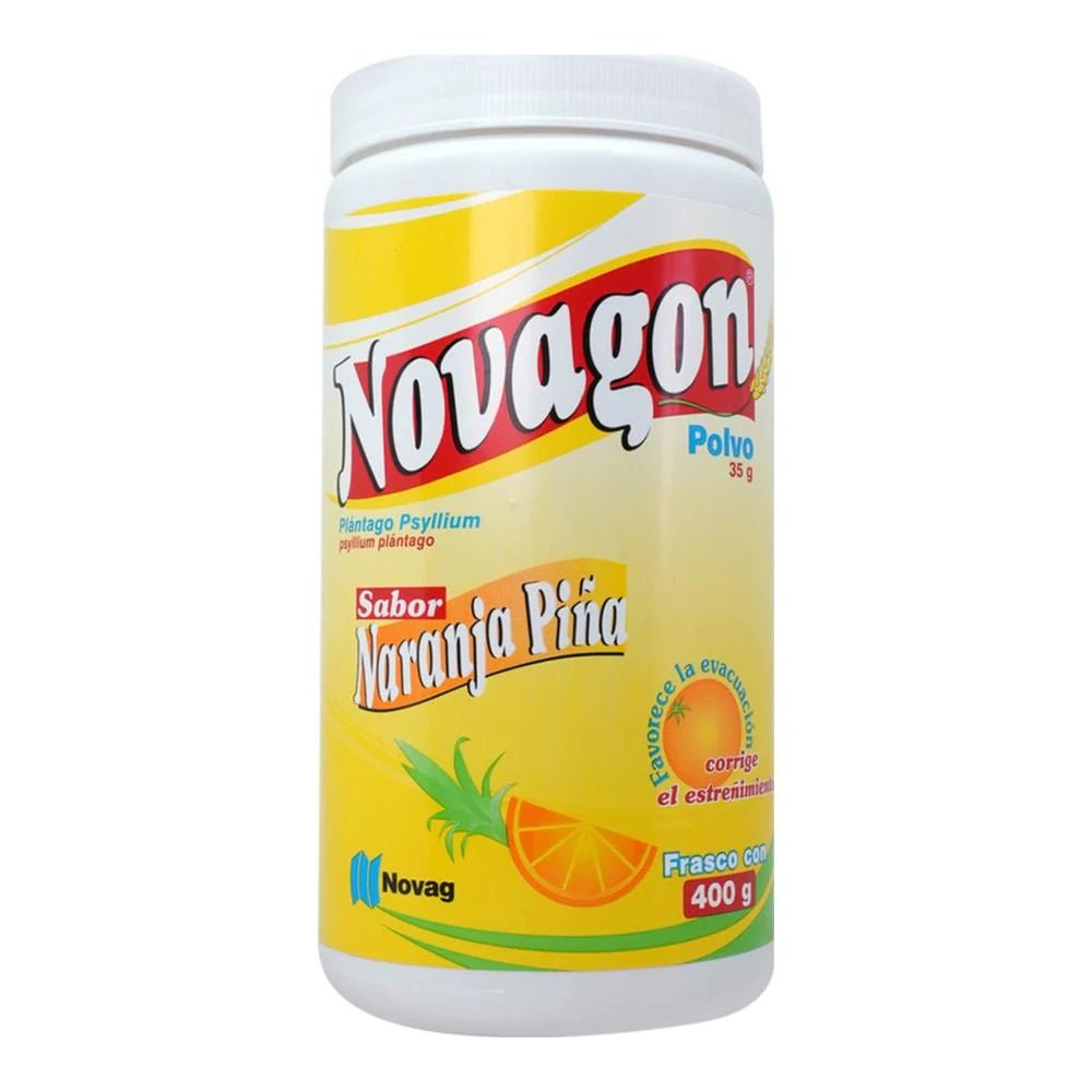 Novagon (Psyllum Plantago) Sabor Naranja Piña 400g - Farmacia Humus - Gastroenterología (Estomacal)