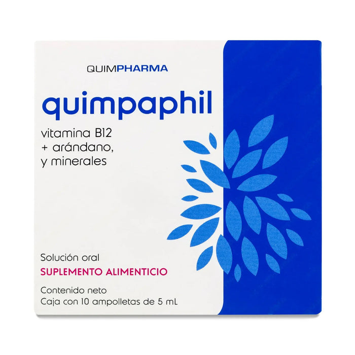 Quimpaphil Bonus Pack (Vitamina B12/Arandano/Minerales) 5ml 10amp 2cajas - Farmacia Humus - Vitaminas y Suplementos