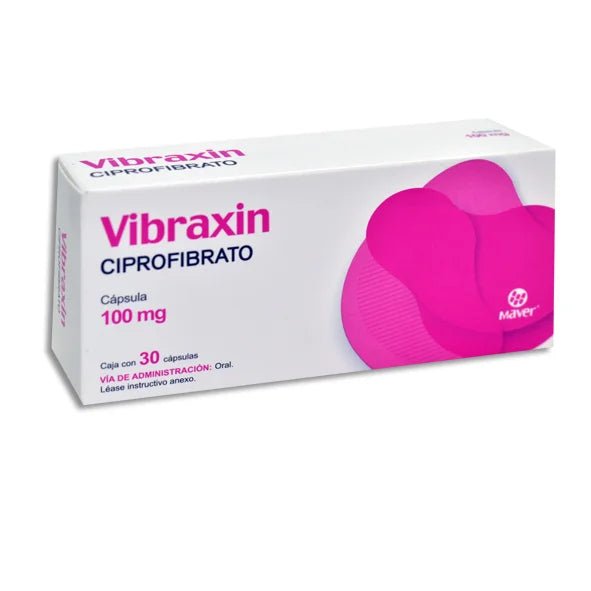 Vibraxin (Ciprofibrato) 100mg 30tab - Farmacia Humus - Endocrinología (Diabetes)