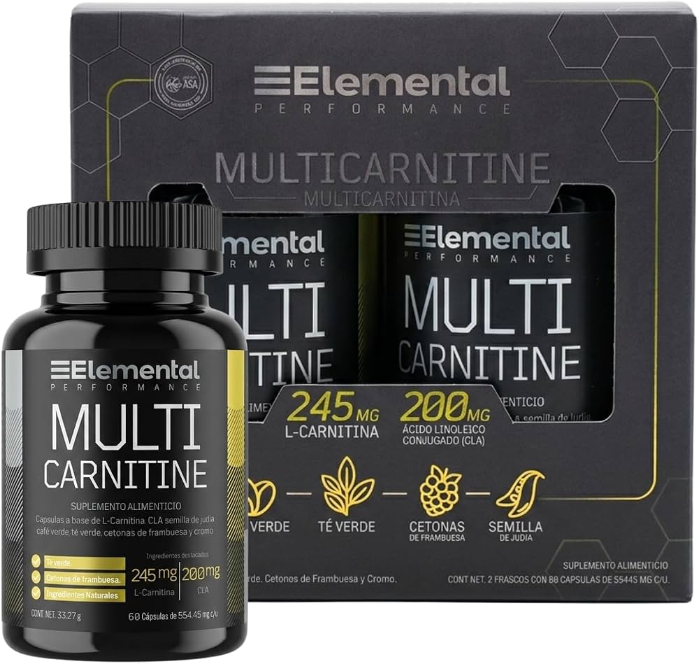 Multi Carnitine Elemental Performance - 2 Frascos 60 Cápsulas - Suplemento alimenticio