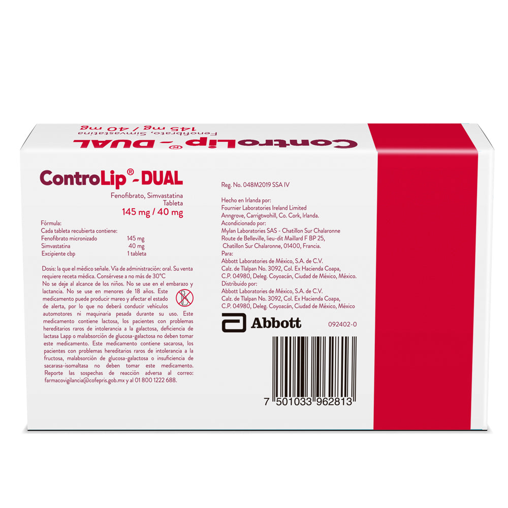 ControLip-Dual 145mg/40mg, 30 Tabs