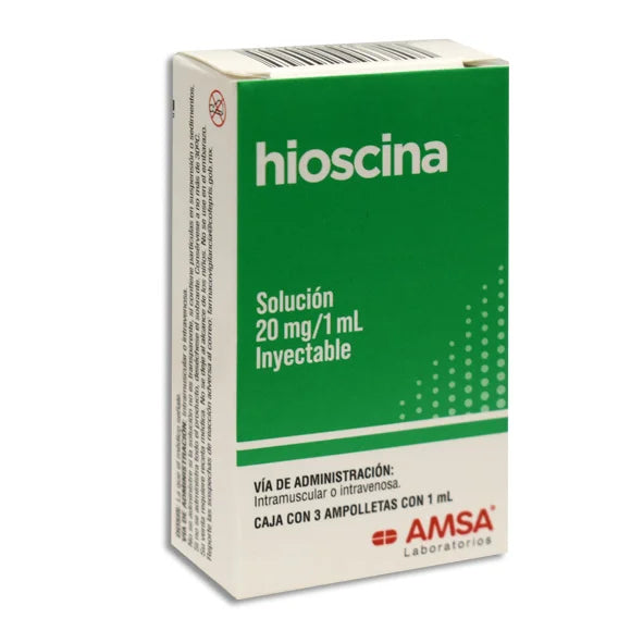HIOSCINA (Amsa) Sol. Iny. c/3 AMPTAS. 20 MG/1 ML.