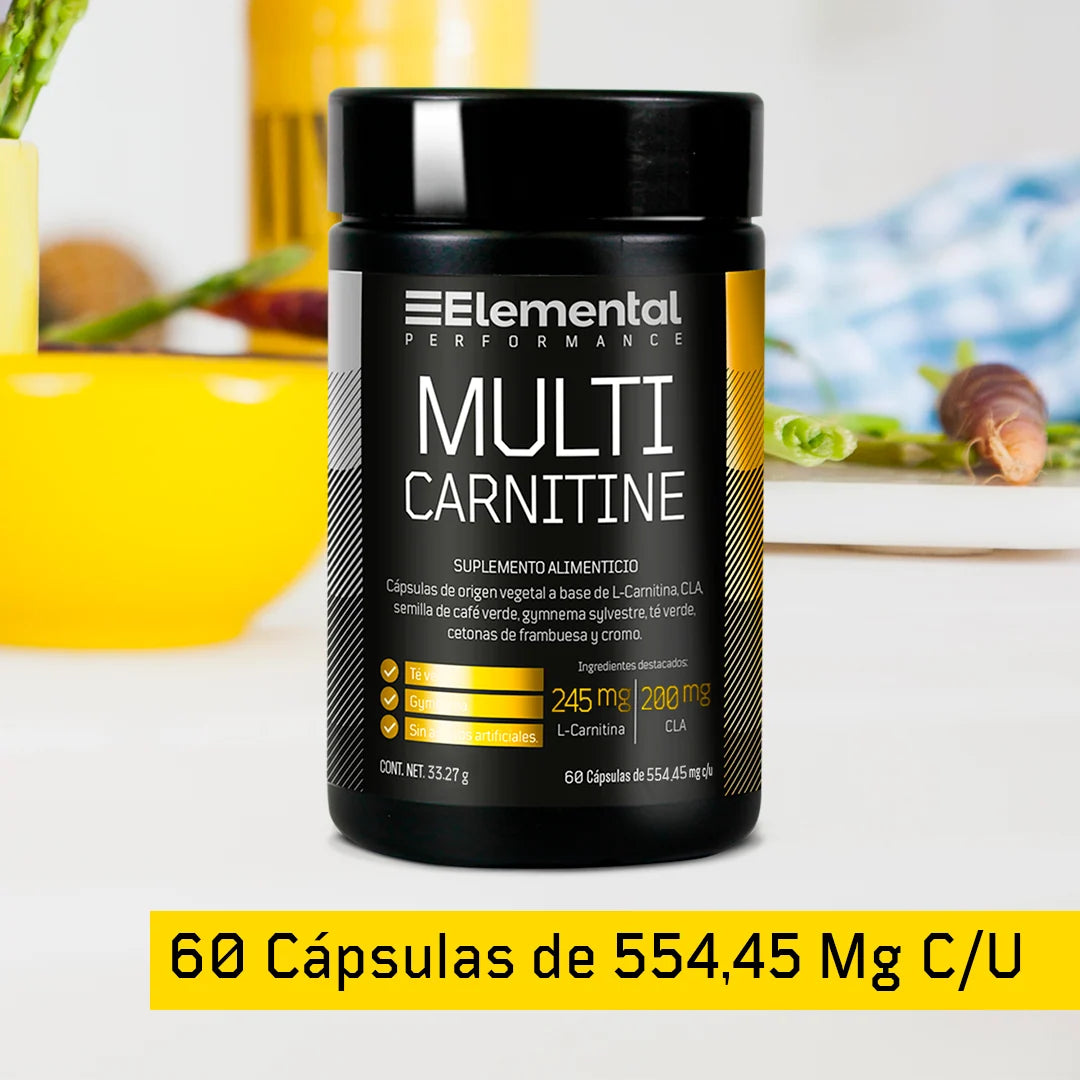 Multi Carnitine Elemental Performance - 2 Frascos 60 Cápsulas - Suplemento alimenticio