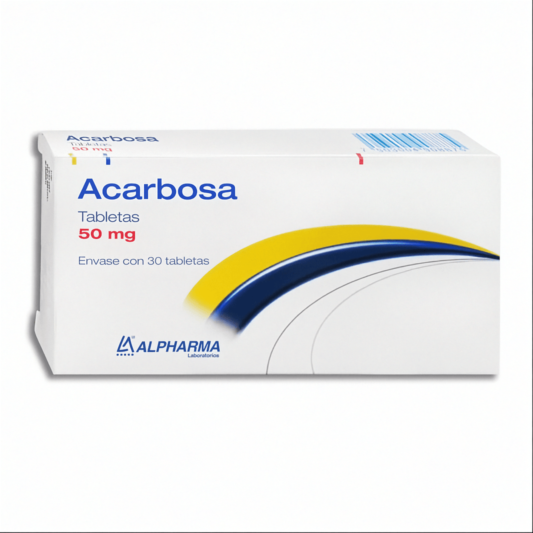 Acarbosa 50mg 30tab (Alpharma) - Farmacia Humus - Endocrinología (Diabetes)