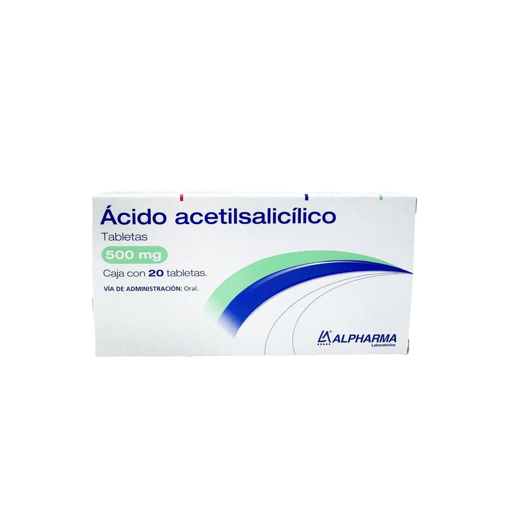 Acido Acetilsalicilico 500mg 20tab (Alpharma) - Farmacia Humus - Cardiología (Corazón)