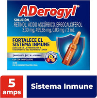 ADerogyl (Retinol/Acido Ascorbico/Ergocalciferol) 3ml 4ampolletas - Farmacia Humus - Vitaminas y Suplementos