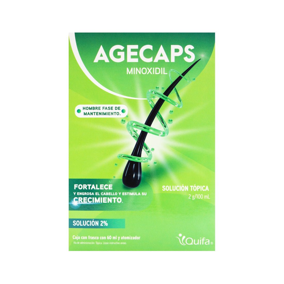 Agecaps (Minoxidil) 2% Fase Mantenimiento Frasco 60ml - Farmacia Humus - Dermatología (Piel y Uñas)