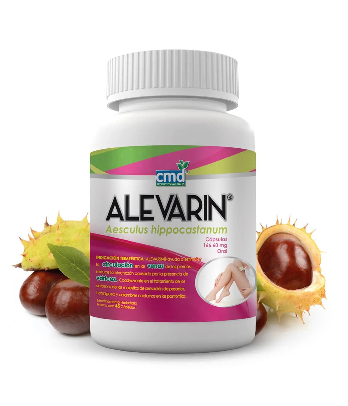 Alevarin (Aesculus Hipocastanum/Castaña de Indias) 166mg 45cap - Farmacia Humus - Angiología (Várices)