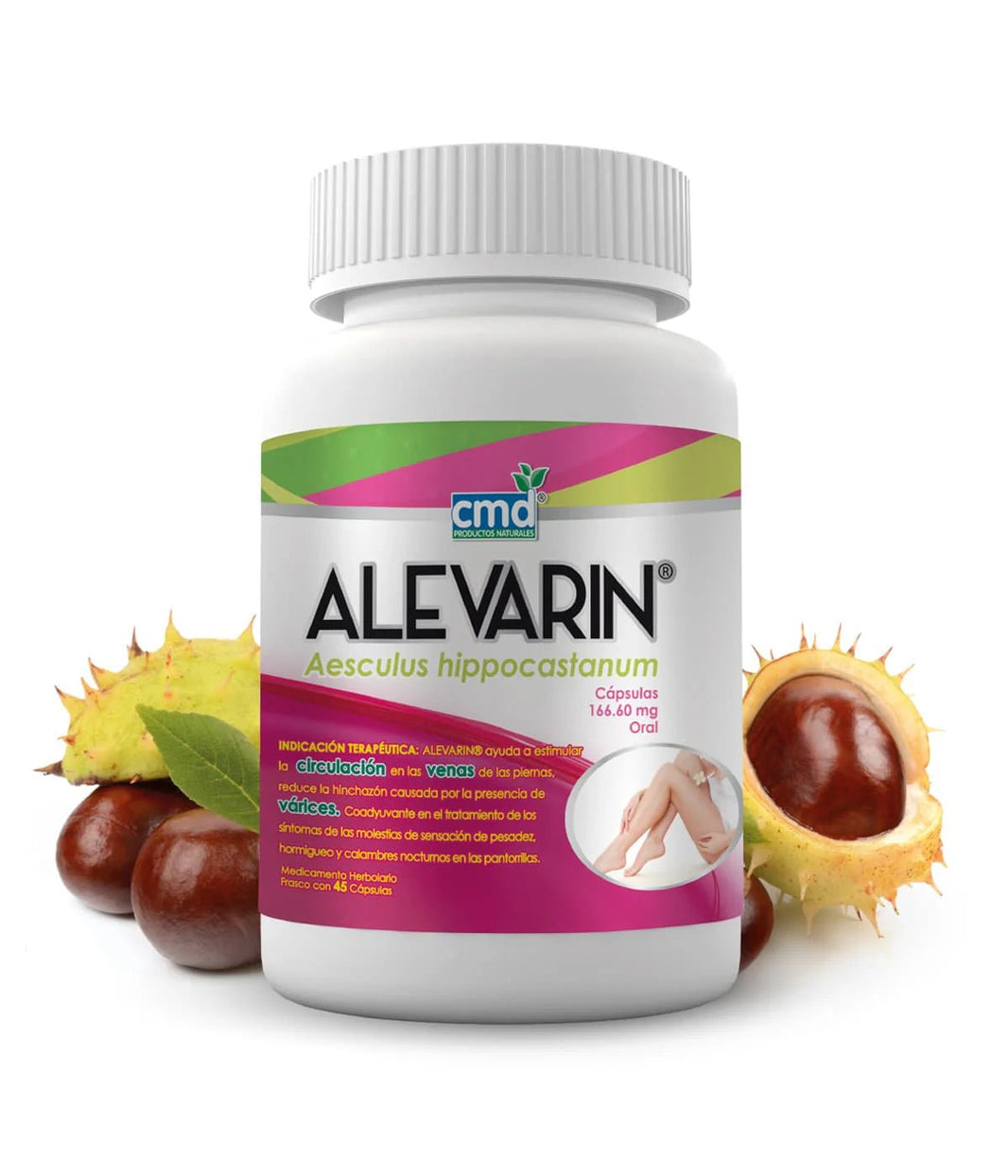 Alevarin (Aesculus Hipocastanum/Castaña de Indias) 166mg 45cap - Farmacia Humus - Angiología (Várices)