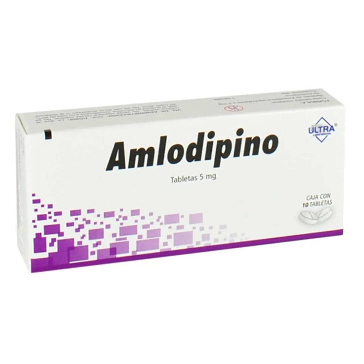 Amlodipino 5mg 10tab (Ultra) - Farmacia Humus - Cardiología (Corazón)