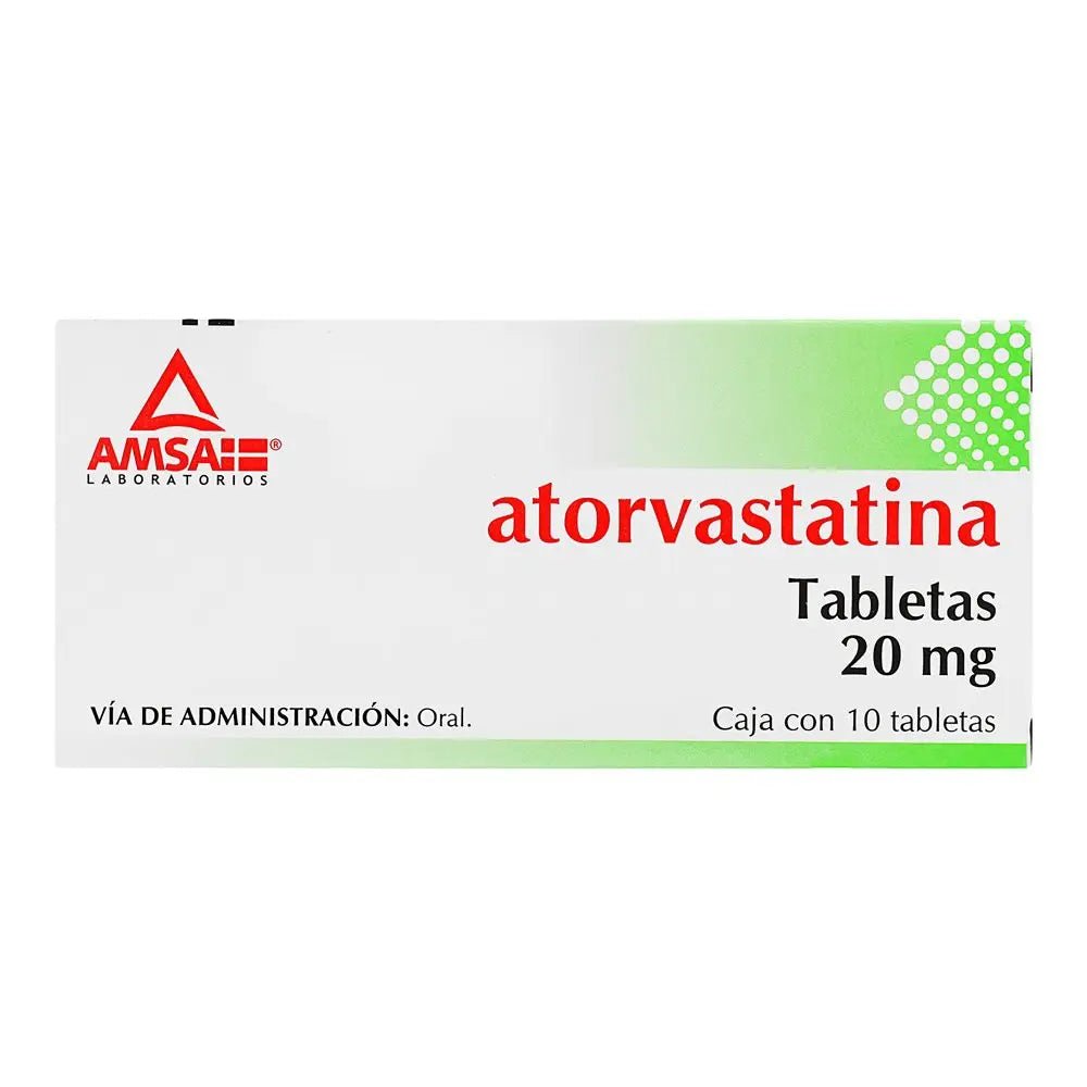 Atorvastatina 20mg 10tab (AMSA) - Farmacia Humus - Cardiología (Corazón)
