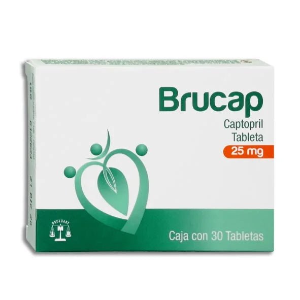 Brucap (Captopril) 25mg 30tab - Farmacia Humus - Cardiología (Corazón)
