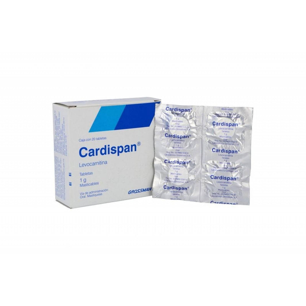 Cardispan (Levocarnitina) 1g Tableta masticable - Farmacia Humus - Cardiología (Corazón)