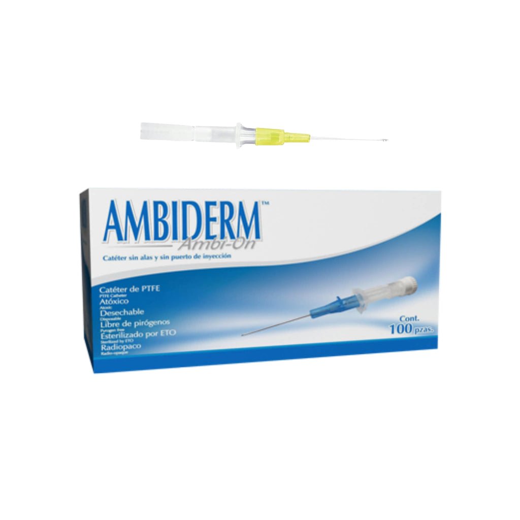 Cateter IV 24G Amarillo (Ambiderm) - Farmacia Humus - Botiquín
