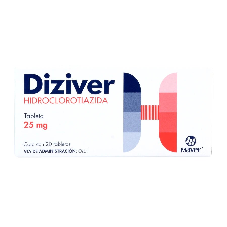 Diziver (Hidroclorotiazida) 25mg 20tab - Farmacia Humus - Cardiología (Corazón)