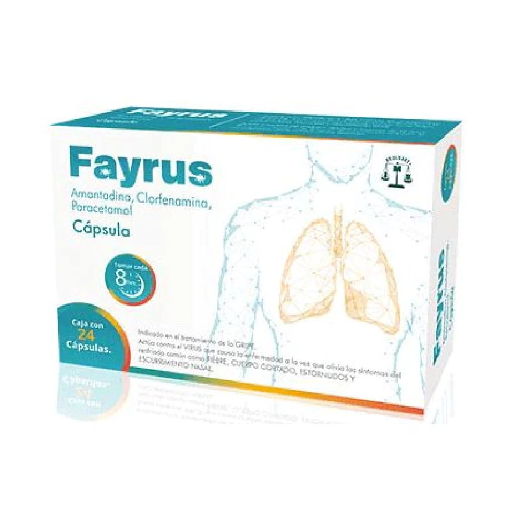 Fayrus (Amantadina/Clorfenamina/Paracetamol) 50/3/300mg 24cap - Farmacia Humus - Respiratorio