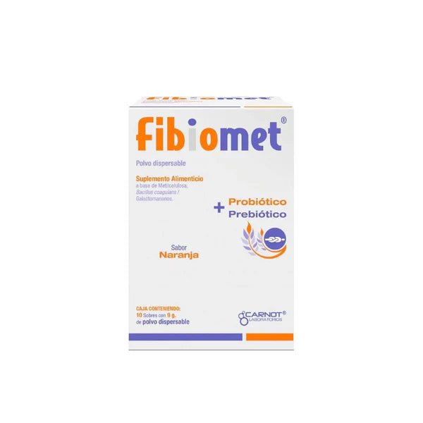 Fibiomet Polvo Sabor Naranja 10 sobres - Farmacia Humus - Vitaminas y Suplementos