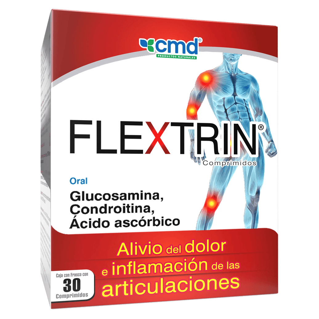 Flextrin (Glucosamina / Condroitina / Ácido ascórbico) 300/200/25mg 30comp - Farmacia Humus - Vitaminas y Suplementos