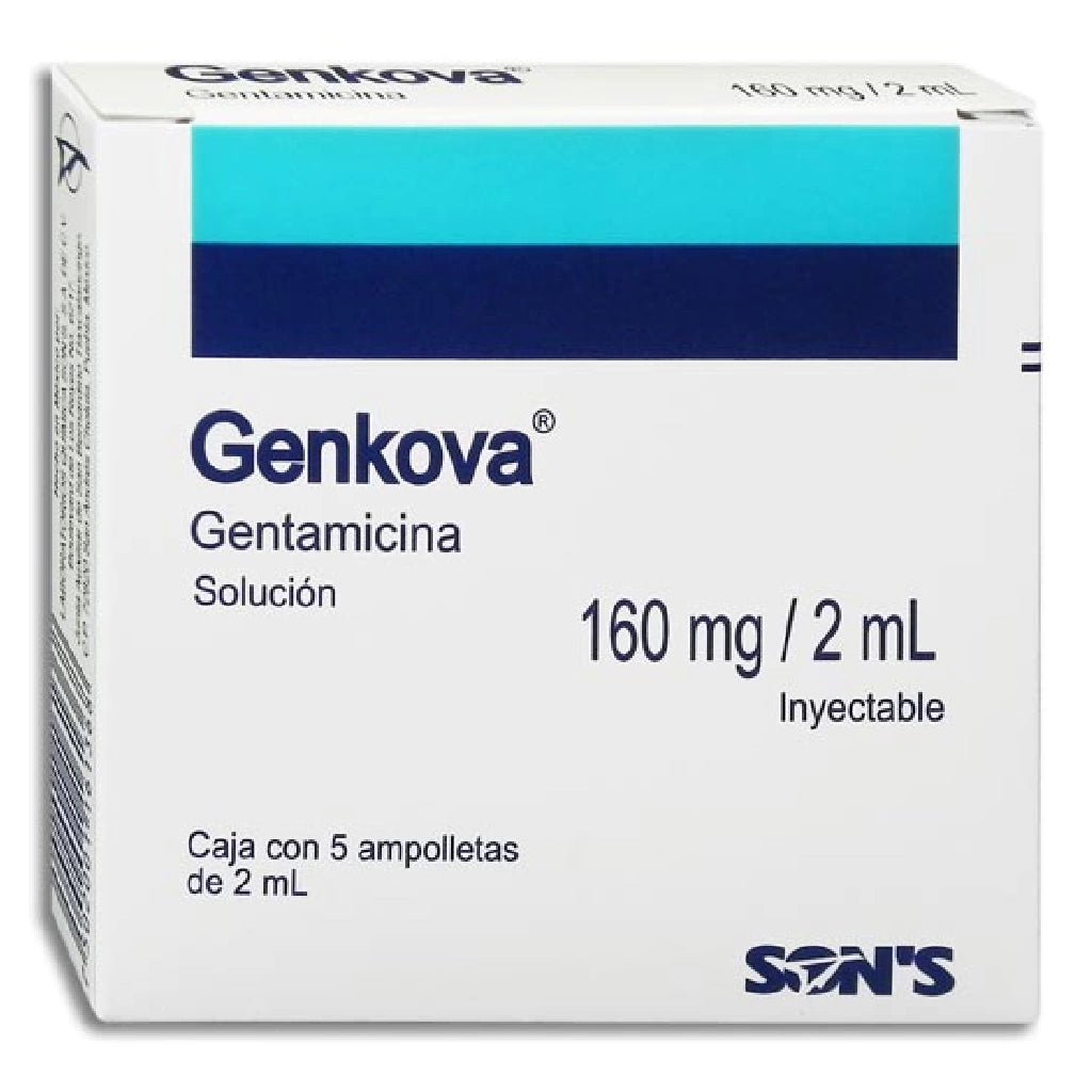 Genkova (Gentamicina) 160mg/2ml 5amp - Farmacia Humus - Infectología