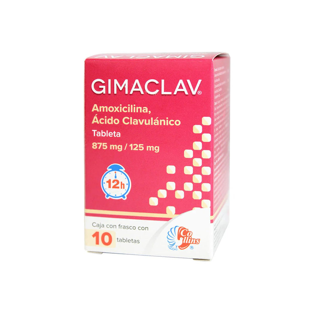 Gimaclav (Amoxicilina, Acido Clavulanico) 875-125mg 10tab - Farmacia Humus - Infectología