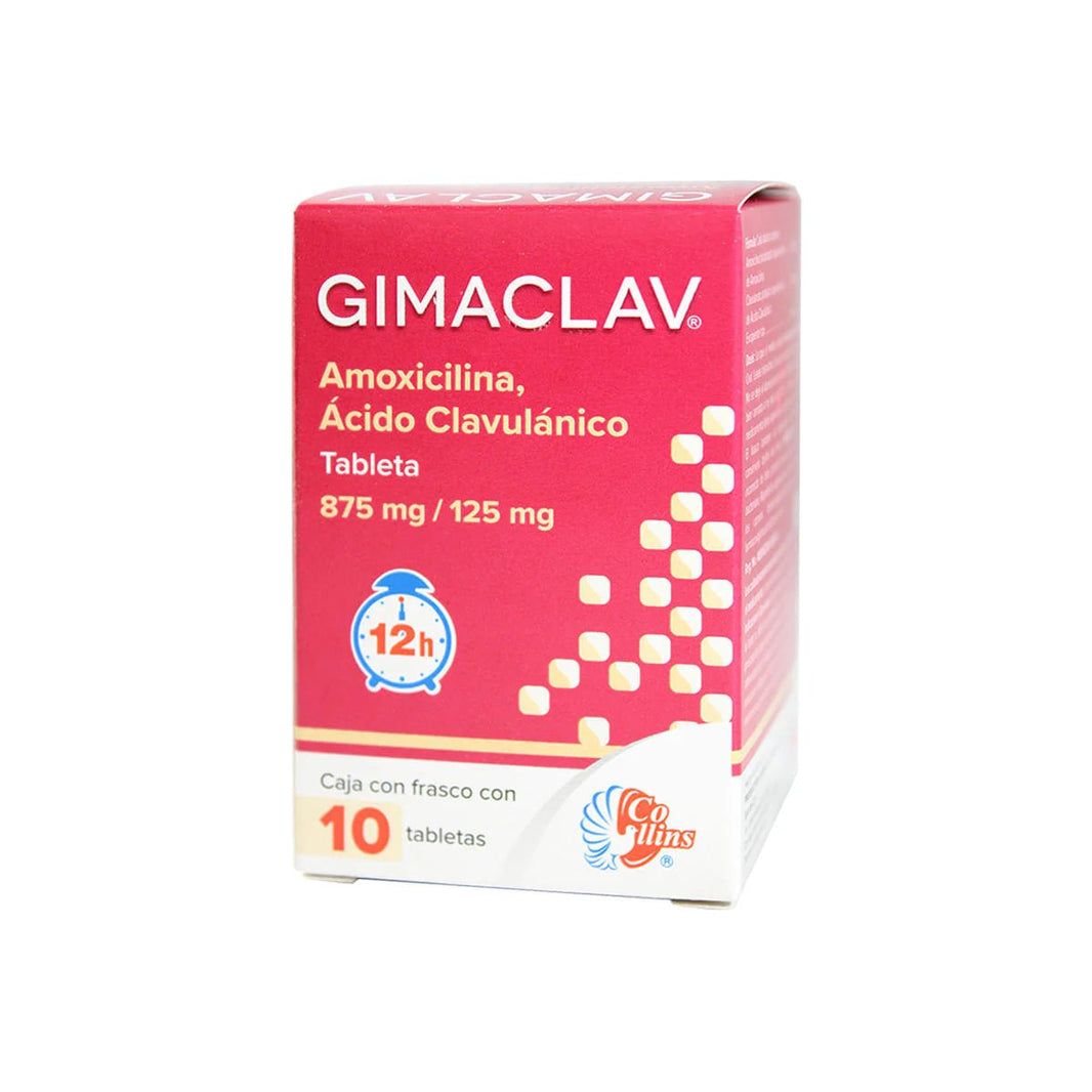 Gimaclav (Amoxicilina, Acido Clavulanico) 875-125mg 10tab - Farmacia Humus - Infectología