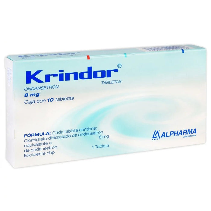 Krindor (Ondansetrón) 8mg 10tab - Farmacia Humus - Gastroenterología (Estomacal)