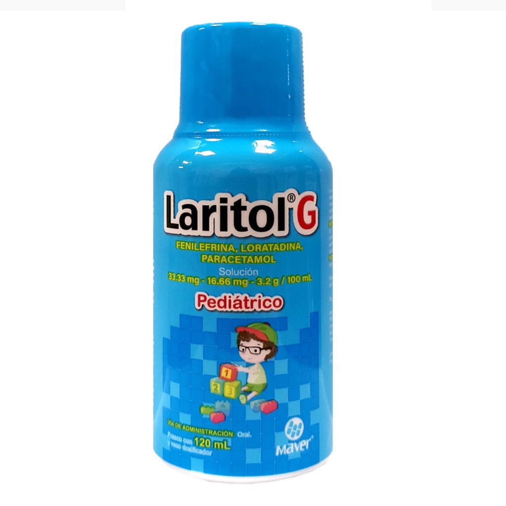 Laritol G Pediatrico (Fenilefrina/Loratadina/Paracetamol) 33.33-16.66-3.2mg/100ml 120ml - Farmacia Humus - Respiratorio