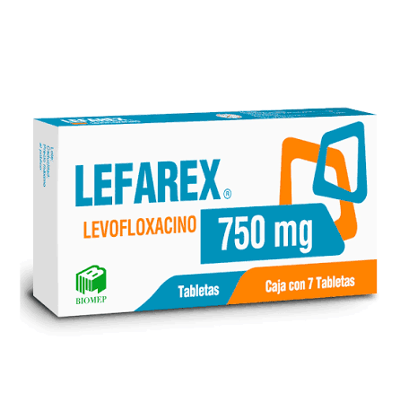 Lefarex (Levofloxacino) 750mg 7tab - Farmacia Humus - Infectología
