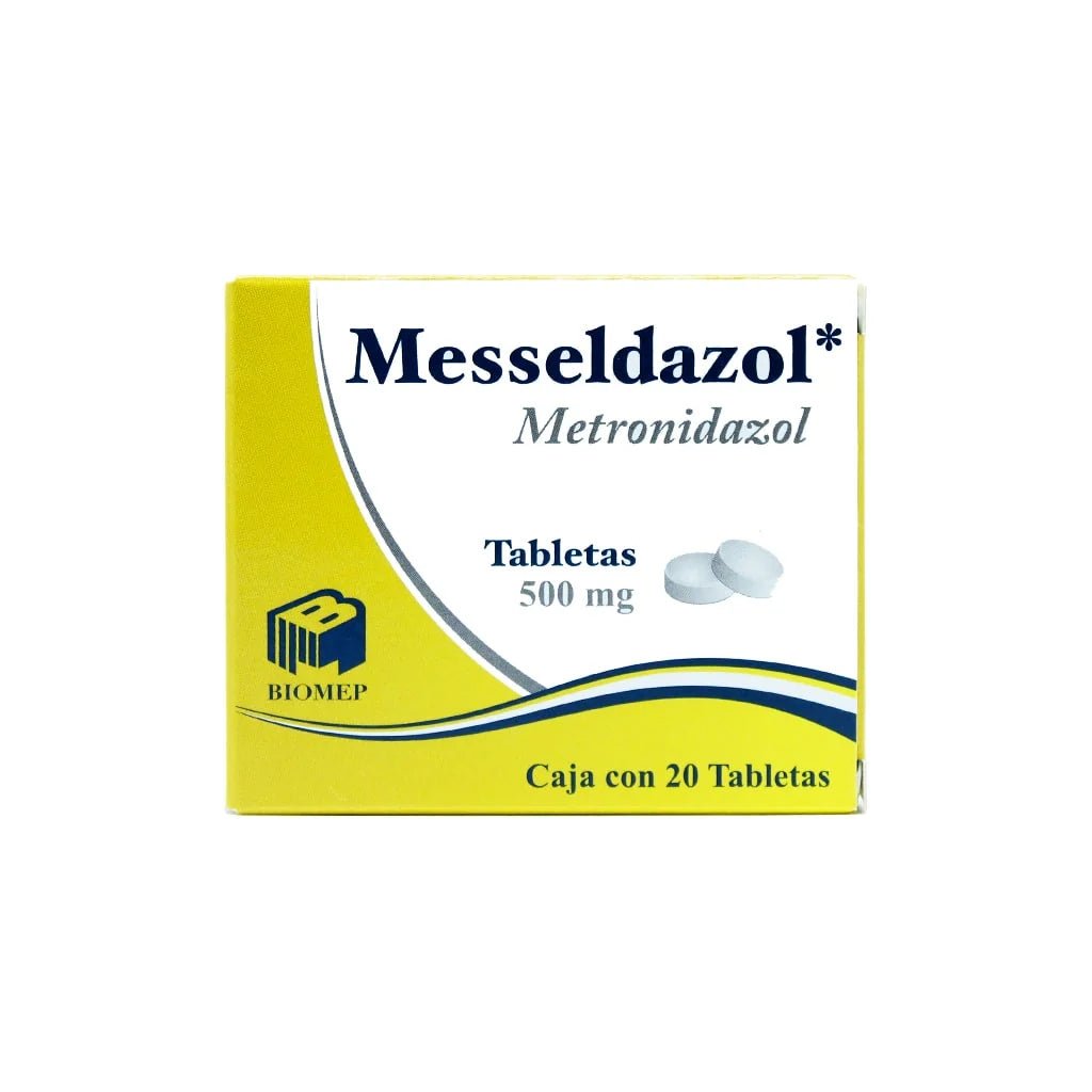 Messeldazol (Metronidazol) 500mg 20tab - Farmacia Humus - Gastroenterología (Estomacal)