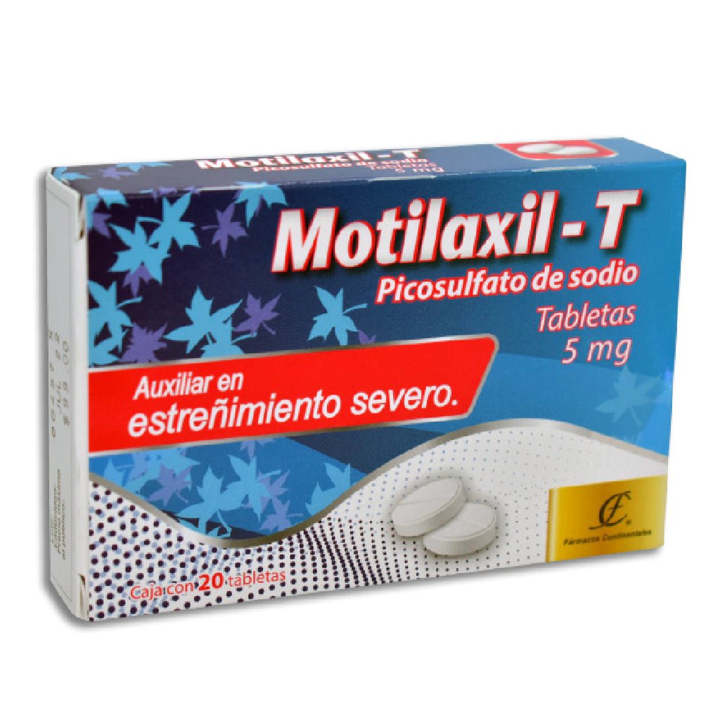 Motilaxil T (Picosulfato de sodio) 5mg 20tab - Farmacia Humus - Gastroenterología (Estomacal)