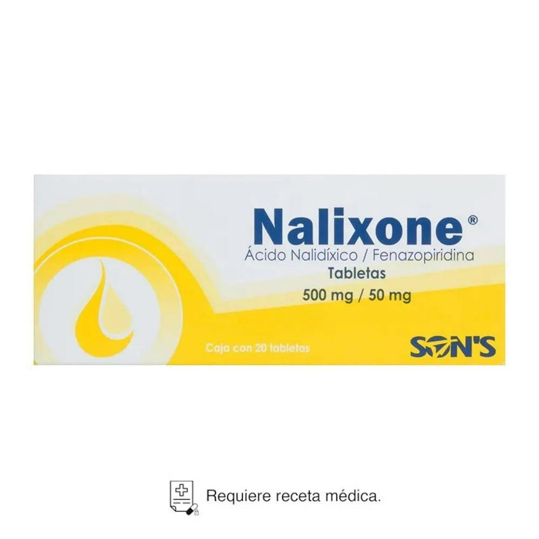 Nalixone (Acido Nalidixico/Fenazopiridina) 500-50mg 20tab - Farmacia Humus - Infectología