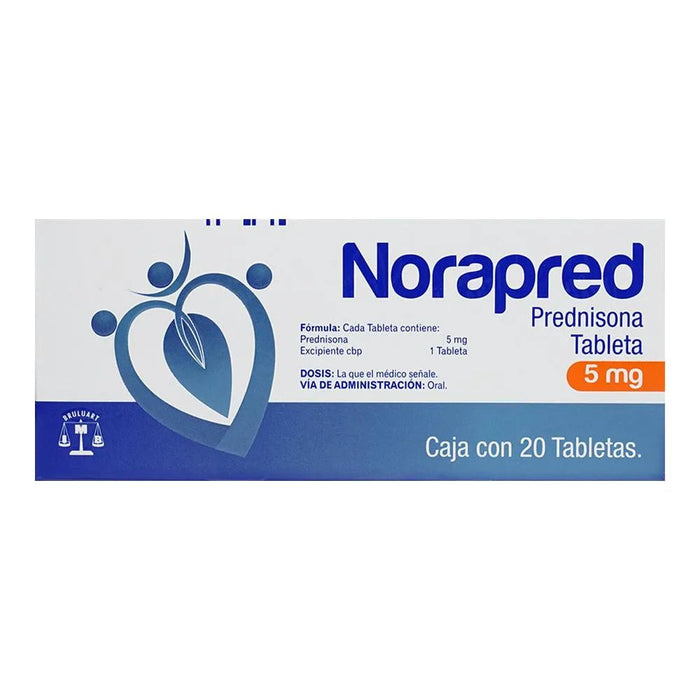 Norapred (Prednisona) 5mg 20tab - Farmacia Humus - Endocrinología (Diabetes)