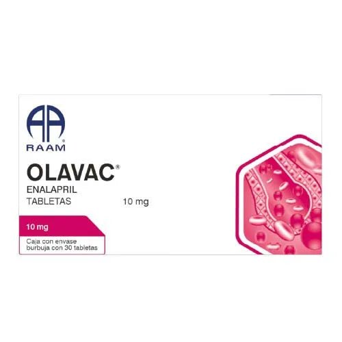Olavac (Enalapril) 10mg 30tab - Farmacia Humus - Cardiología (Corazón)