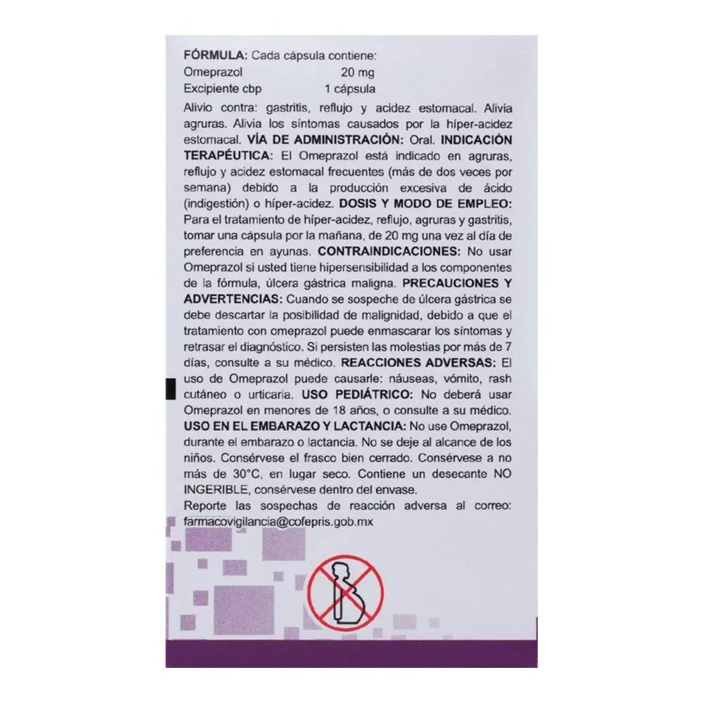 Omeprazol 20mg 30cap (Ultra) - Farmacia Humus - Gastroenterología (Estomacal)