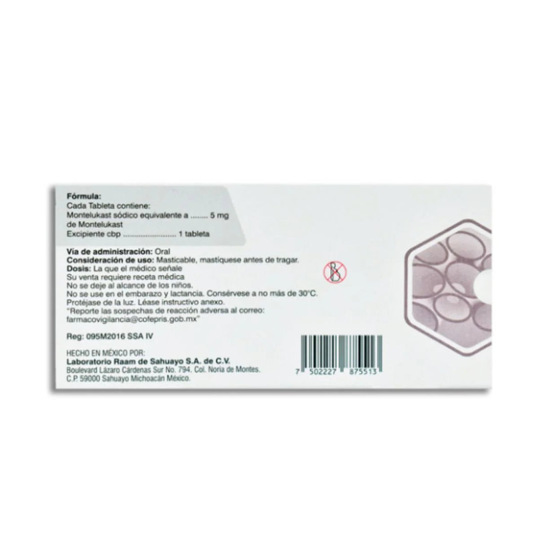 Ontronon (Montelukast) 5mg 30tab - Farmacia Humus - Respiratorio