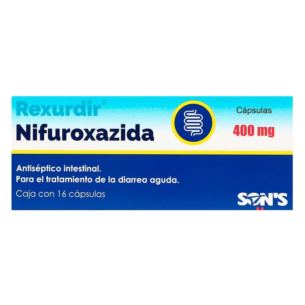 Rexurdir (Nifuroxazida) 400mg 16tab - Farmacia Humus - Gastroenterología (Estomacal)