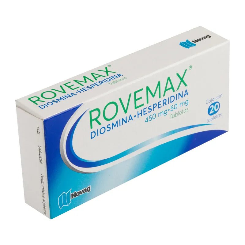 Rovemax (Diosmina/Hesperidina) 450-50mg 20tab - Farmacia Humus - Angiología (Várices)