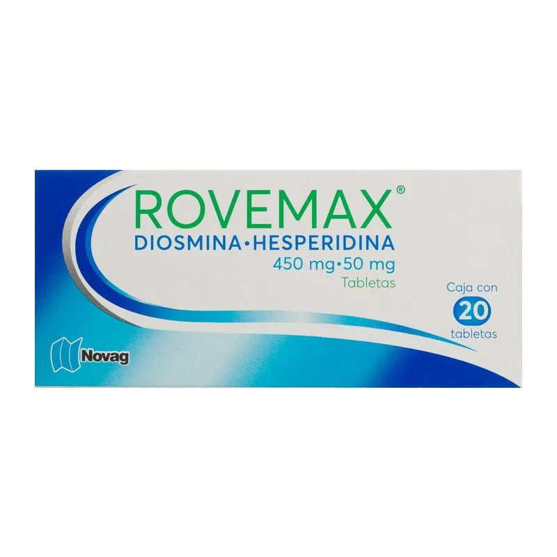 Rovemax (Diosmina/Hesperidina) 450-50mg 20tab - Farmacia Humus - Angiología (Várices)