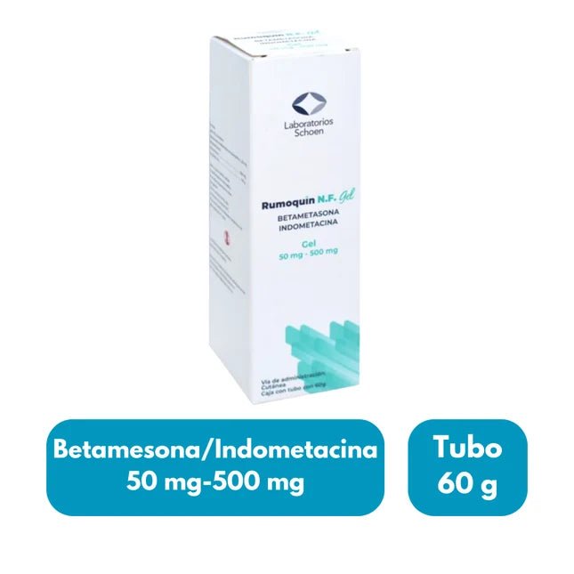 Rumoquin N.F Gel (Betametasona/Indometacina) 60g - Farmacia Humus - Dolor y Fiebre