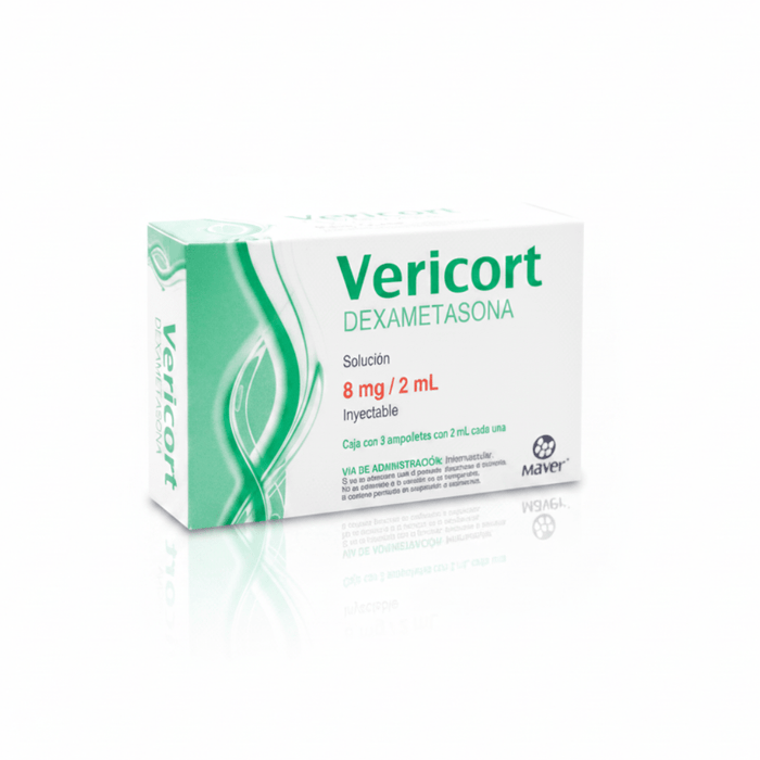 Vericort (Dexametasona) 8mg/2ml 3amp - Farmacia Humus - Dolor y Fiebre