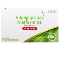 Vildagliptina/Metformina 50-500mg 60comp (Avivia) - Farmacia Humus - Endocrinología (Diabetes)