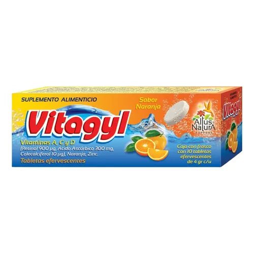 Vitagyl Efervescente (Vitaminas A, C, D) 4g 10tab - Farmacia Humus - Vitaminas y Suplementos